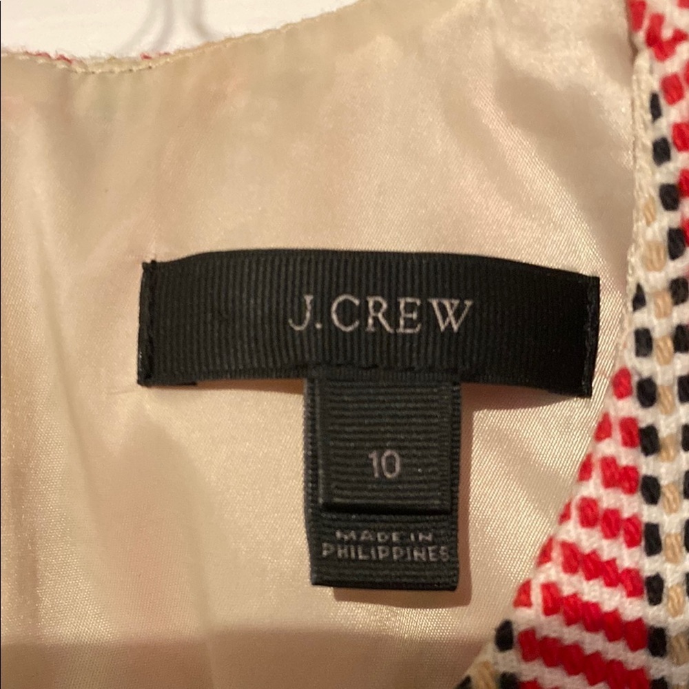 Jcrew Red and White Sleeveless Dress size 10 - Picture 3 of 4